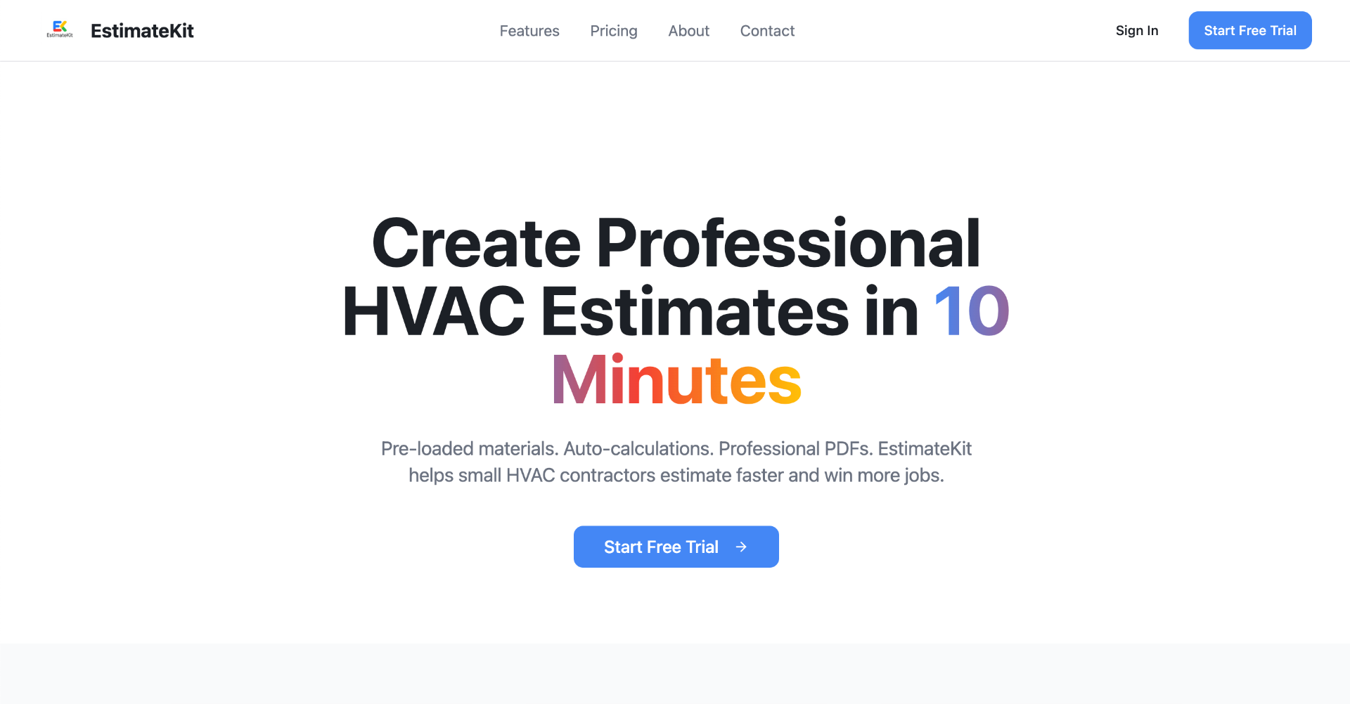 EstimateKit screenshot and logo